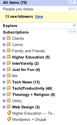 Google Reader Folders